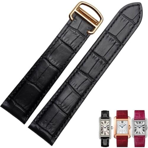 Watchband Genuine Leather Watch Strap 1617/18/20/22/23/24/25mm Bracelet For Men/Woman Replace Watchbands For Cartier Tank Solo