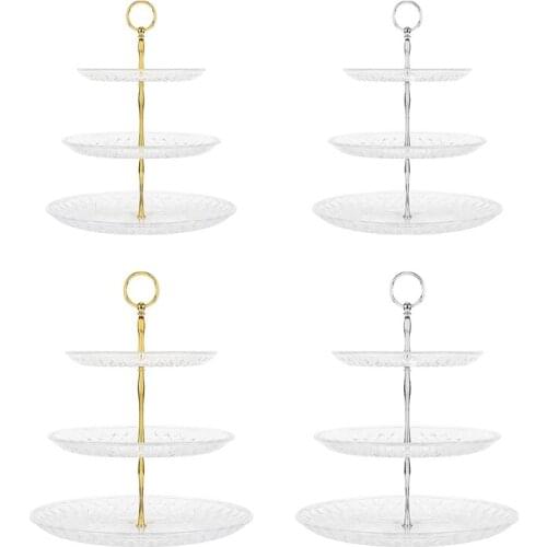 Detachable Cake Stand Transparent 3 Tier Pastry Cupcake Fruit Plate Wedding Home