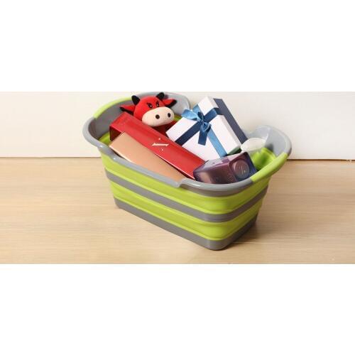 Folding laundry basket Storage clothes PP+TPR 60x40x27.5(7)CM Bathtub Dirty clothes basket cZ009