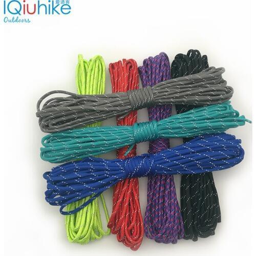 5 Meters Dia.4mm Reflective Paracord 550lb 7 stand Cores Paracord for Survival Parachute Cord Lanyard Camping Climbing Rope