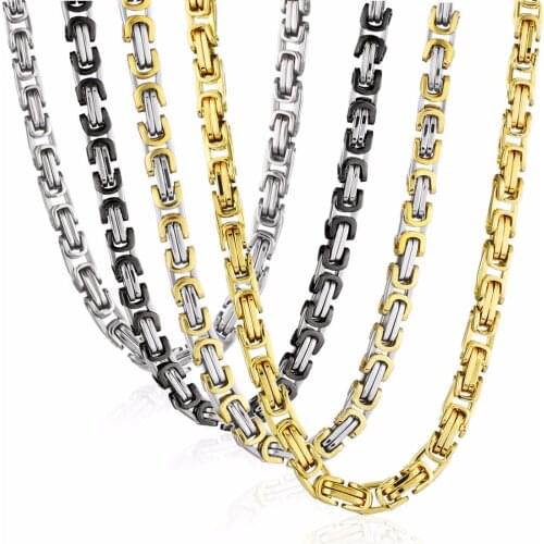Tisnium Byzantine Necklace Men Luxury Jewelry Accessories Solid Stainless Steel Chain Best Holiday Gifts Wholesale Retail 8mm