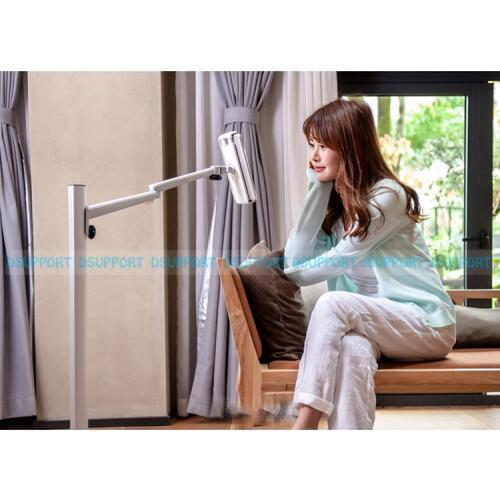 Dsupport UP-6S Universal Tablet Floor Stand for 7-13 inch Tablet PC/3.5-6 inch Smartphone Lazy Holder Height Adjustable