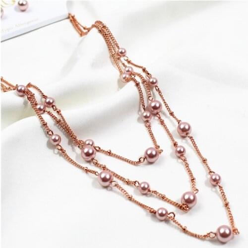 2021 Fashion Multi-Layer Necklace Rose Gold Versatile Trend Temperament Womens Accessories xl0518