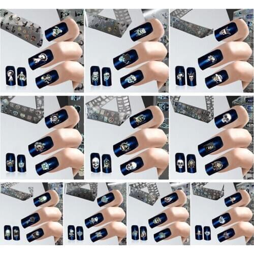 1set New Transparent Nail Foils cartoon nail stickers Skull image Nail Art Transfer Sticker Paper