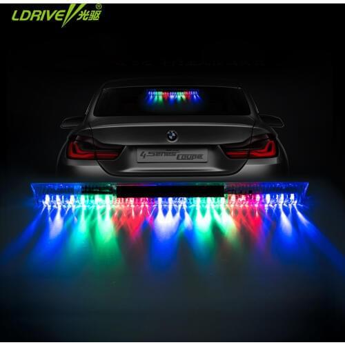 1PCS 16LEDs Auto Emergency Warning Strobe Light With Suction Cap Solar Energy Car LED Solar Lights Blue Red White Yellow RGB