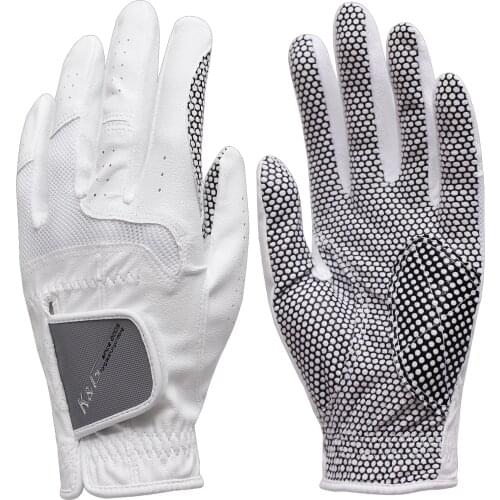 1PC Men Left Hand Orientation PU Leather Anti-Slip Granules Golf Gloves Regular Size Gloves Holder Gift