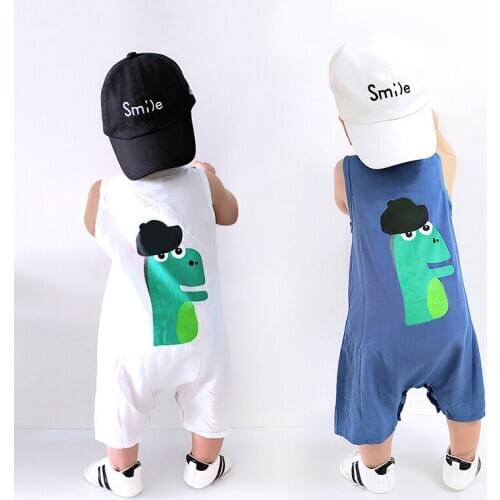 1pc PIZZSEOON Baby Summer Cartoon Jumpsuit Boys and Girls Dinosaur Bib Jumpsuit Childrens Clothing For 0-3 Years babies