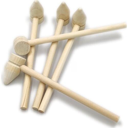 4pcs Mini Wooden Hammer Mallet Carving Tool Leather Craft Jewelry Making Hammer Tool