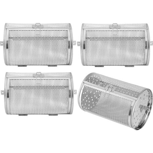 4x Stainless Steel Oven Basket Coffee Bean Baking Rotisserie Grill Cage Kitchen