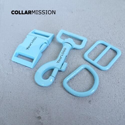 50pcs/lot(metal buckle+adjust buckle+D ring+metal dog clasp)20mm and 25mm, We provide engraving service customize LOGO 7 colours