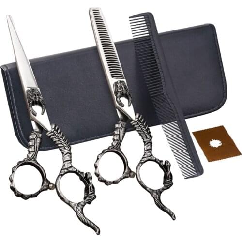 6 Inch Japan 440C Stainless Steel Professional Scissors Hair Cutting Barber Scissor Sets