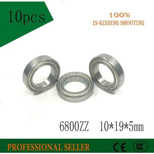 6800ZZ Bearing ABEC-5 (10PCS) 10*19*5 mm Metric Thin Section 6800Z Ball Bearings 6800 ZZ 61800
