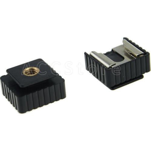 Camera Cold Shoe adapter Base with 1/4"-20 Thread Hole for Flash Standard Mount Photo Studio Accessorie - 112
