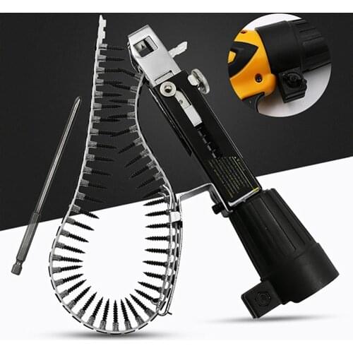 Automatic Screw Spike Chain Nail Gun Adapter Screw Gun For Electric Drill Woodworking Tools Cordless Power Drill Attachments
