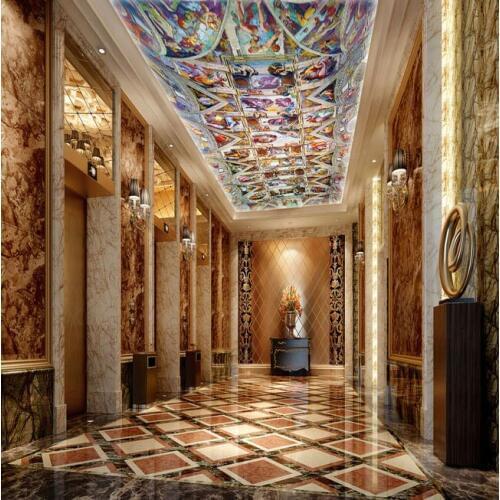 Bacaz European Christin Angel Fugure Wallpaper 3d Ceilings Mural 3d wall murals Wall paper for Walls Living room 3d Murals