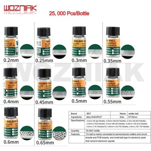 BST-505 BGA Reballing Balls For Micro Welding Mobile Phone Repair Tools Soldering Solder Ball Kit Sn63/Pb37