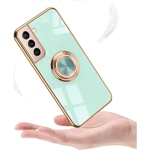 Ring For Samsung Galaxy S21 S20 Ultra Plus Case Plating Silicone Car Holder Shockproof Protective for Galaxy S20 FE Phone Cover