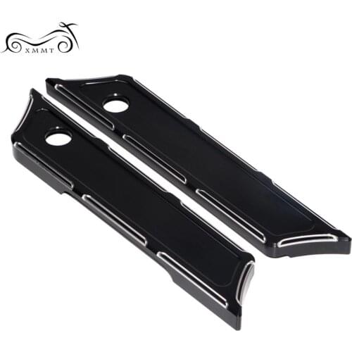 CNC Aluminum Black Saddlebag Latch Cover Decoration For Harley Touring Street Electra Glide 2014-2019