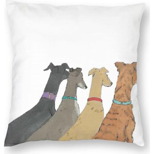 Four Greyhounds Dog Pillowcase Decoration Italian Sihthound Animal Cushion Cover Throw Pillow for Car Double-sided Printing