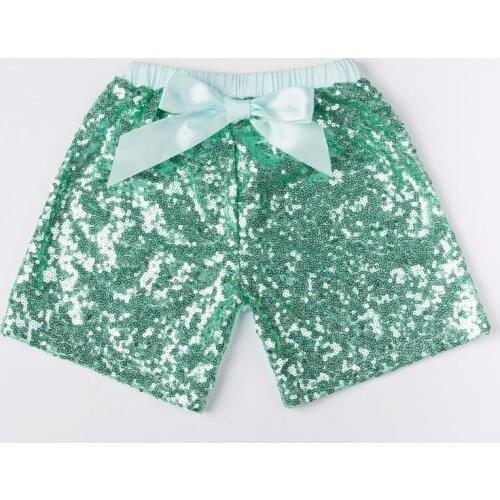 KIDS girl sequins shorts 11 colors girls summer bowknot short pants satin boutique shorts children candy solid color trouser 0-8