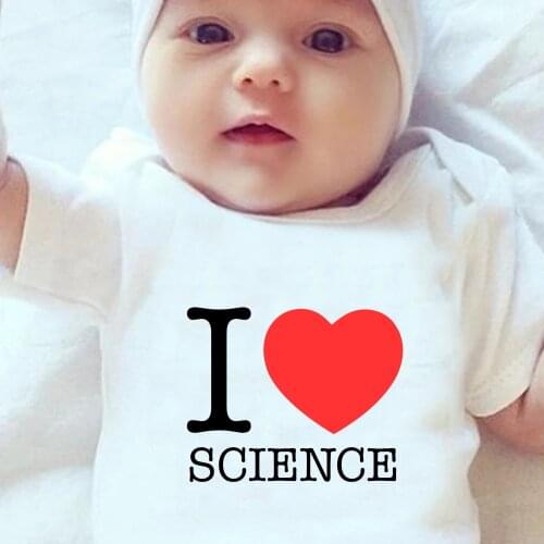 I Love Science Funny Cute Letter Newborn Baby Bodysuit Girl Clothes for Infants Casual Onesie Short Sleeve Boy Romper roupa bebe