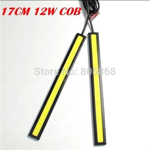 High Power New 12V Daylight 12W COB Car LED DRL 100% Waterproof Bumper Decorative Sticker Daytime Running Light Led car light
