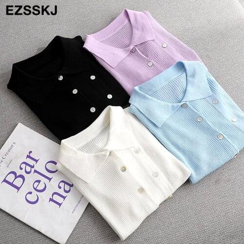 Ezsskj Women's Knitted T-shirts