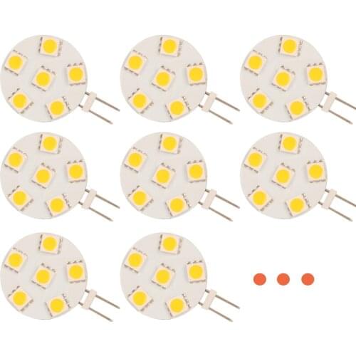 G4 6-5050SMD LED Bulb Lamp Super Bright RV Camper Under Cabinet Dome Light Cool White Pack of 50