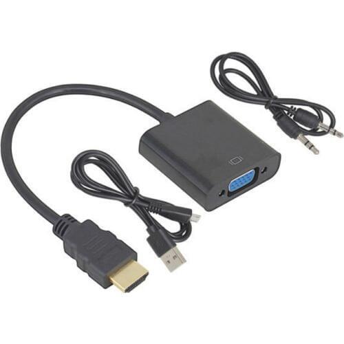 HDMI-compatib to VGA Adapter Converter With power supply 1080P Digital to Analog Video Audio Adaptor for TV box Laptop Projector