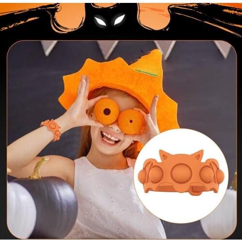 Pops Fidget Toys Pops Push Bubble Bracelet Relieve Autism Sensory Toys Stress Reliever Toys For Adult Children Halloween Gift