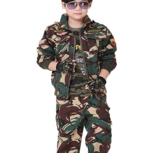 Child Spring and Autumn Camouflage Suit Childrens Scouting Uniforms for110cm-155cm Students uniforms camoflouage