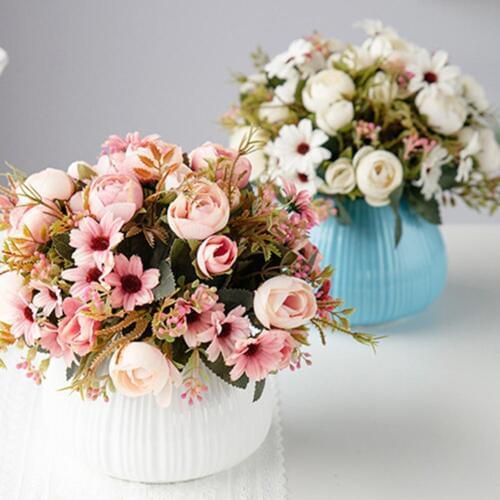 Non-fading Artificial Flower Rose Daisy Leaves Natural Bouquet DIY Bouquet Wedding Party Home Decor Искусственный букет