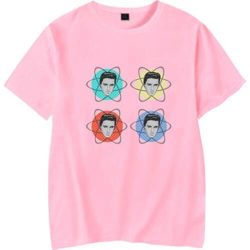 New Hot Elvis Presley short sleeve T shirt men women Fashion summer cool T shirt comfortable pink Elvis Presley boys girls Tees