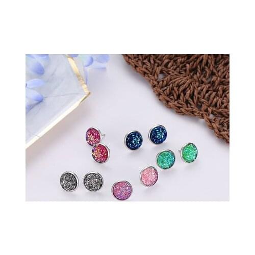 New fashion Simple geometric round frosted starry earrings For Women girl Accessories jewelry wholesale