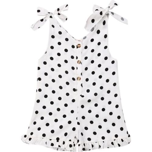 Toddler Kids Baby Girls Clothes Strap Polka Dot Rompers Playsuit Summer Outfit 1-5Y
