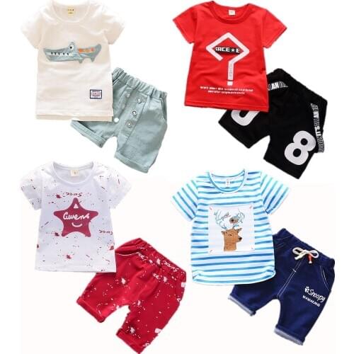 Toddler Boy Clothes Summer Sport Outfits T-shirt Shorts Set Children Boys Clothes Suit Kids Top Short Pants Baby Clothing Set