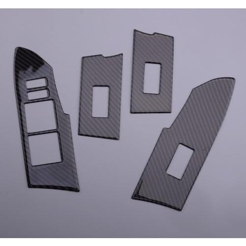 1 Set Car Interior Window Lifting Switch Panel Trims Covers Carbon Fiber Black Fit for Toyota Corolla 2014 2015 2016 2017 2018