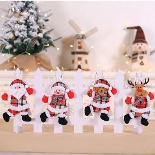 2021 Happy New Year Christmas Ornaments DIY Xmas Gift Santa Claus Snowman Tree Pendant Doll Hang Decorations for Home