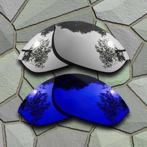 Chrome&Violet Blue Sunglasses Polarized Replacement Lenses for Oakley Half Jacket