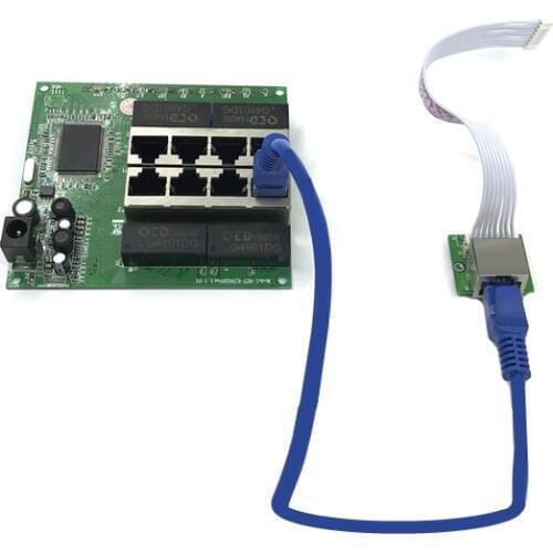 OEM PBC 8 Port Gigabit Ethernet Switch 8 Port met 8 pin way header 10/100/1000 m hub 8way power pin Pcb board OEM schroef gat