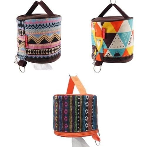 Portable Travel Napkin Storage Bag Durable Box Outdoor Camping National Style Folding Toilet Paper Tissue Case Holder
