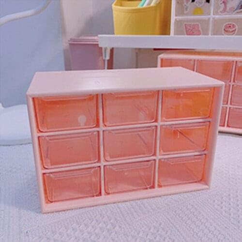Nine Grids Dustproof Drawer Storage Box Desktop Stationery Jewelry Hand Account Cosmetics Storage Box