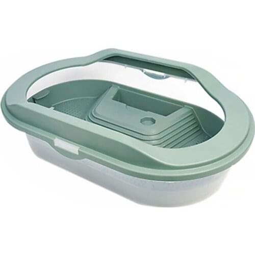 Reptile Tank Anti-Escape Plastic Spacious House Tortoise Habitat Equipped with Basking Slope Swimming Pool Feeding Area