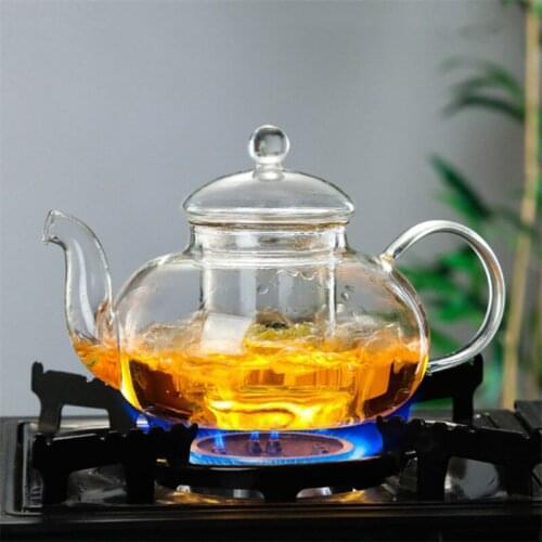 Heat Resistant Flower Tea Pot with Infuser High Borosilicate Glass Teacup Kung Fu Tea Set Large Capacity Kettle Gas Stove Teapot