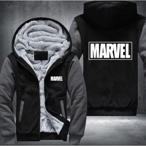 USA size Marve Mens Womens Printing Pattern Thicken Fleece Zipper Hoodies Sweatshirts Coat Jacket