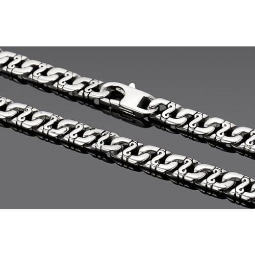 Street hip-hop style simple couple Japanese font with chain fashion trend titanium steel necklace jewelry