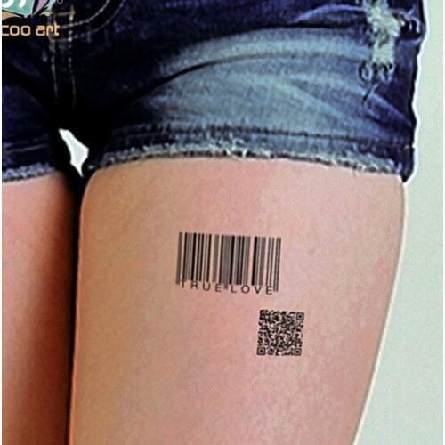Waterproof Temporary Tattoo Sticker Surf bar code english word "true love" tatto stickers flash tatoo fake tattoos for women men