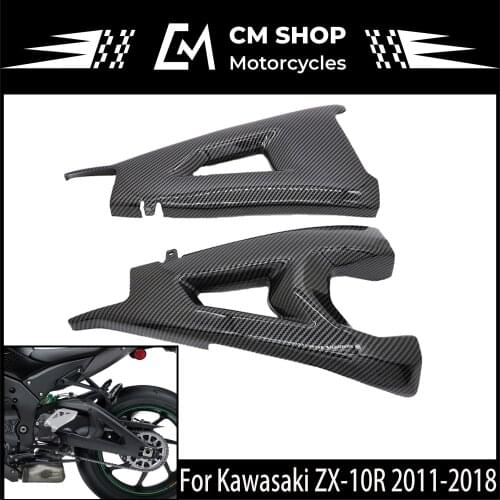 High Quality For Kawasaki Carbon Fiber Frame Motor Swing Cover Swing Arm Cover Protector For ZX-10R 2011-2018