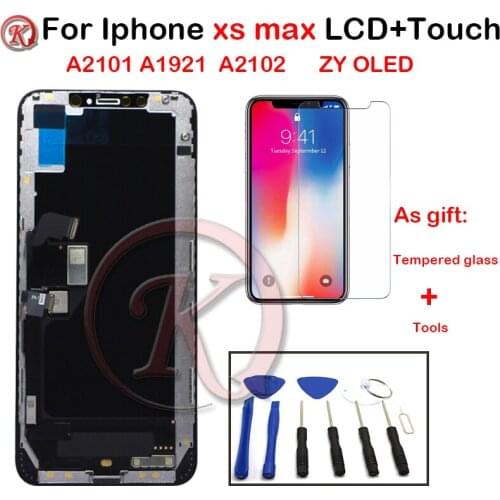 ZY OLED For Iphone XS MAX LCD Display Touch Screen With Digitizer Replacement Assembly Parts For A2101 A1921 LCD