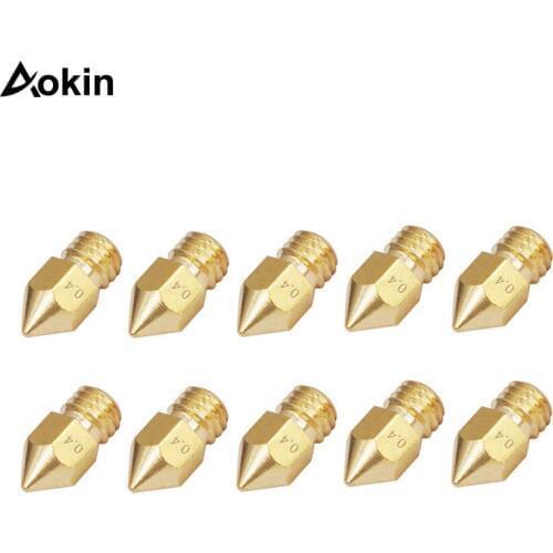 10pcs/lot Mk8 Brass 3d printer nozzle 0.2/0.3/0.4/0.5/0.6/0.8/1.0 mm Copper Threaded Extruder Mk8 3d printer Parts 1.75/3mm